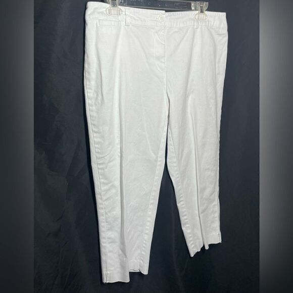 Women’s Counterparts White Flat Front Capris Size 10 EPC - Picture 1 of 3
